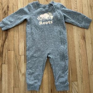 Roots Gray Cozy Footies One Piece